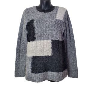 Bass Color Block Black and Gray Sweater Size Med